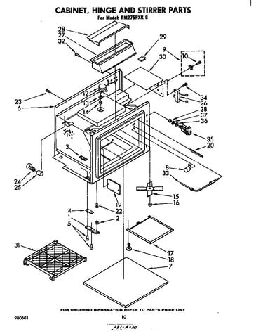 Cabinet, hinge and stirrer