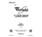 Whirlpool RC8300XLH front cover diagram