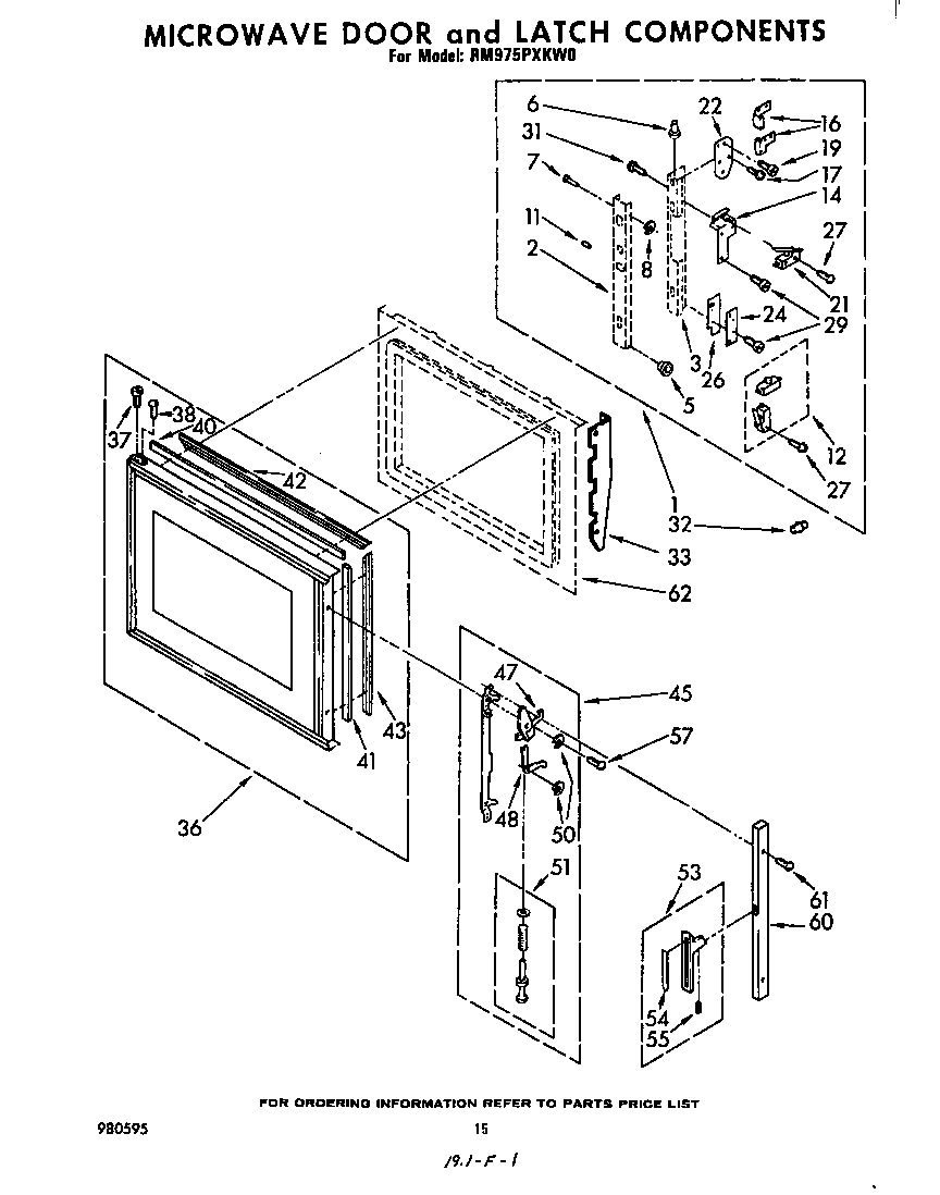 MICROWAVE DOOR AND LATCH