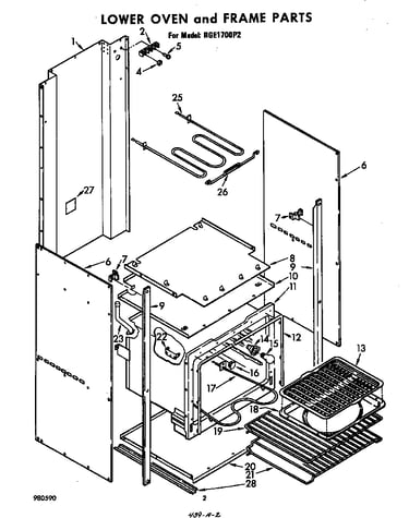Lower oven and frame
