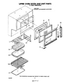 Upper oven door and unit