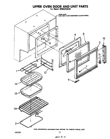 Upper oven door and unit
