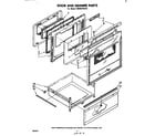 Whirlpool RE963PXKT0 door and drawer diagram