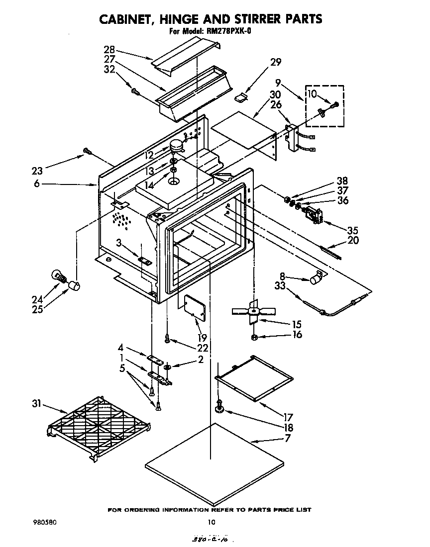 Cabinet, hinge, and stirrer