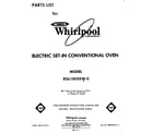 Whirlpool RS6100XKW0 front cover diagram