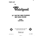 Whirlpool RJE3750W0 front cover diagram