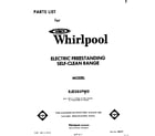 Whirlpool RJE385PW0 front cover diagram