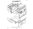 Whirlpool RJE385PW0 door and drawer diagram