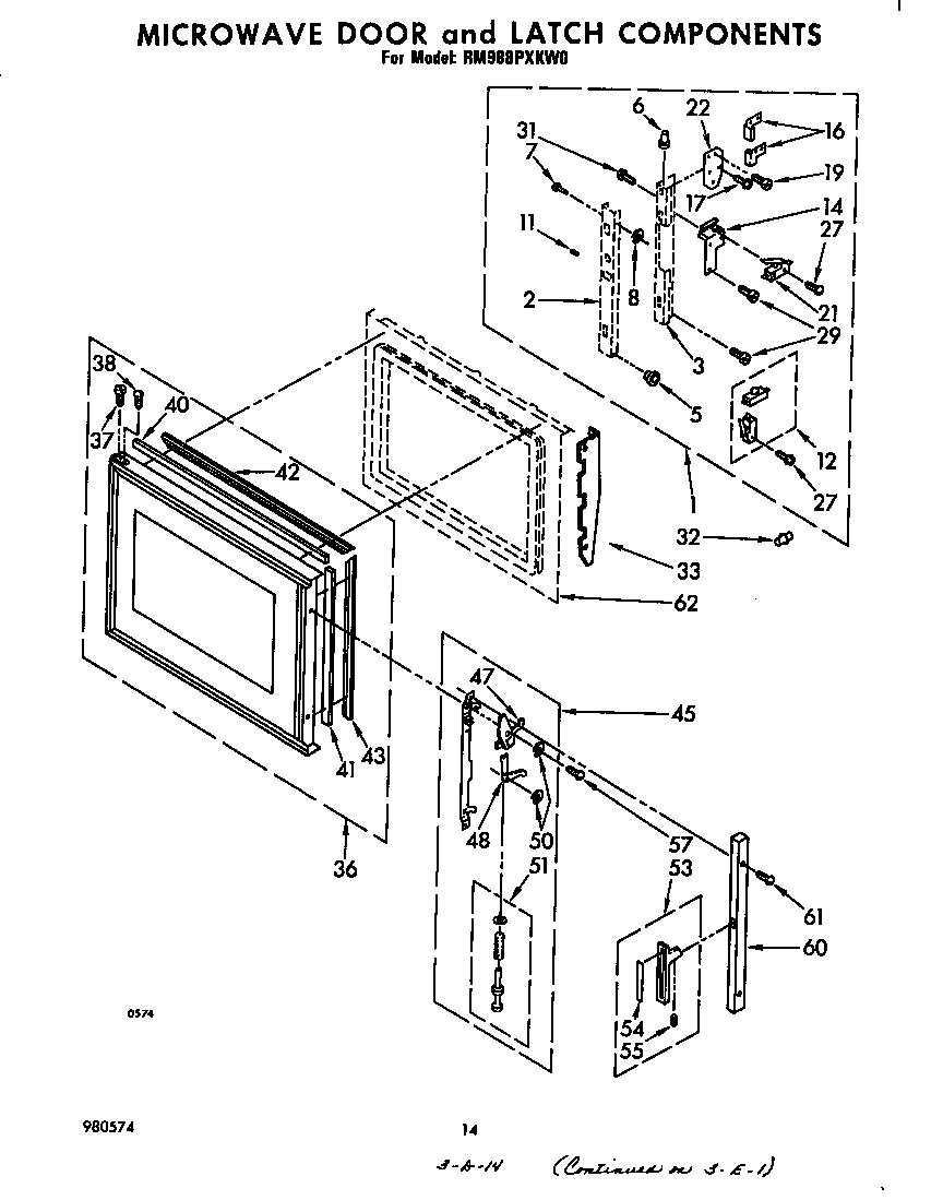 MICROWAVE DOOR AND LATCH