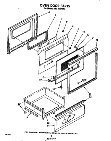 Oven door parts