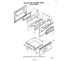 Whirlpool RJE3365W0 door and drawer diagram