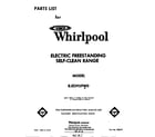 Whirlpool RJE395PW0 front cover diagram