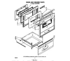 Whirlpool RJE395PW0 door and drawer diagram