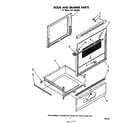 Whirlpool RJE302BW0 door and drawer diagram