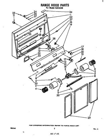 Range hood parts