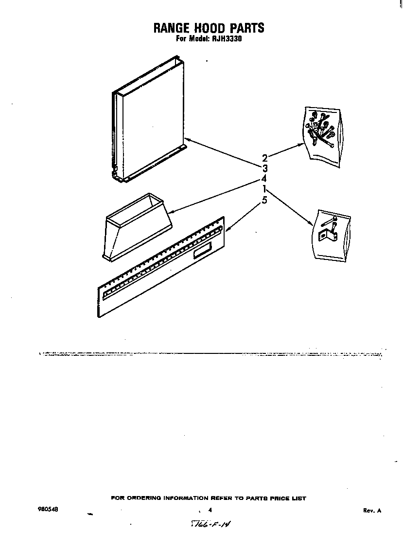 Range hood parts