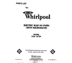 Whirlpool RJM1870P front cover diagram