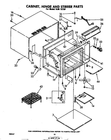 Cabinet, hinge, and stirrer