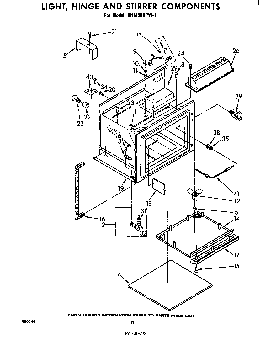 Light, hinge and stirrer