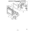 Whirlpool RHM988PW1 microwave door and latch diagram
