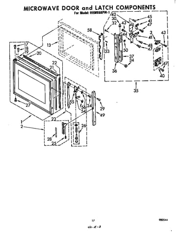 Microwave door and latch