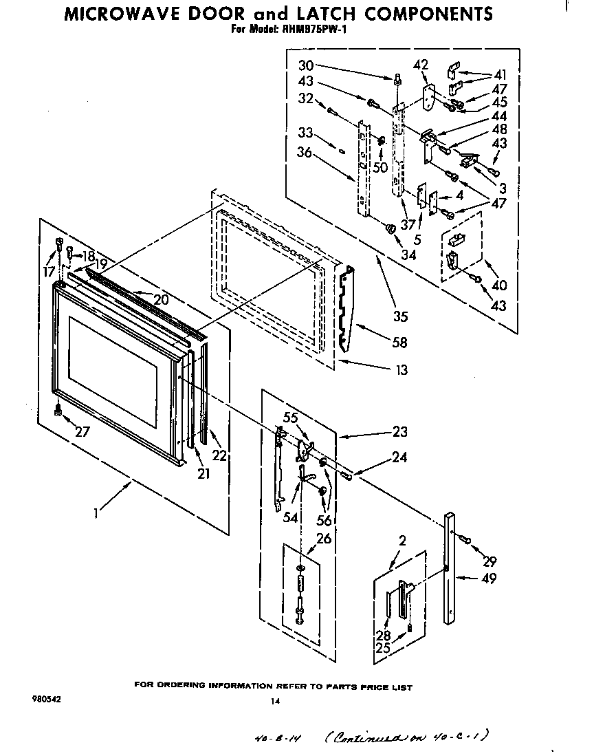 MICROWAVE DOOR AND LATCH