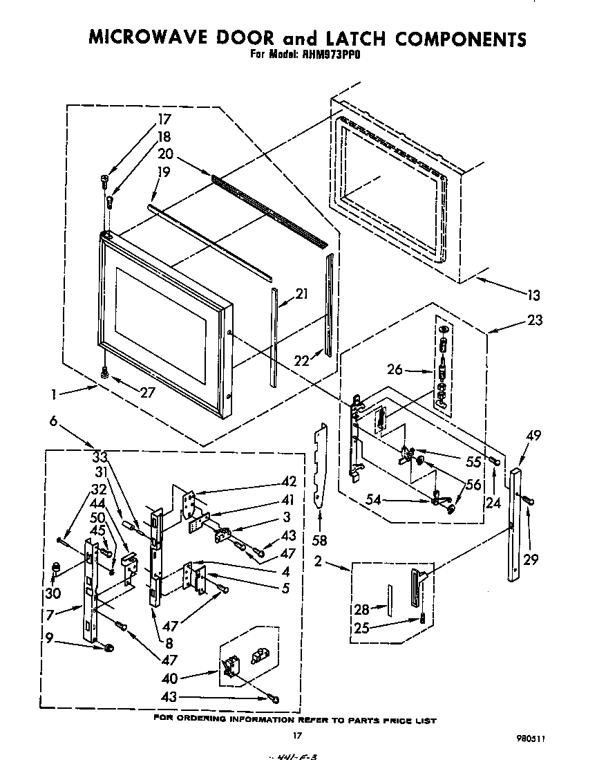 MICROWAVE DOOR AND LATCH