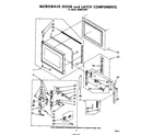 Whirlpool RHM973PP0 microwave door and latch diagram