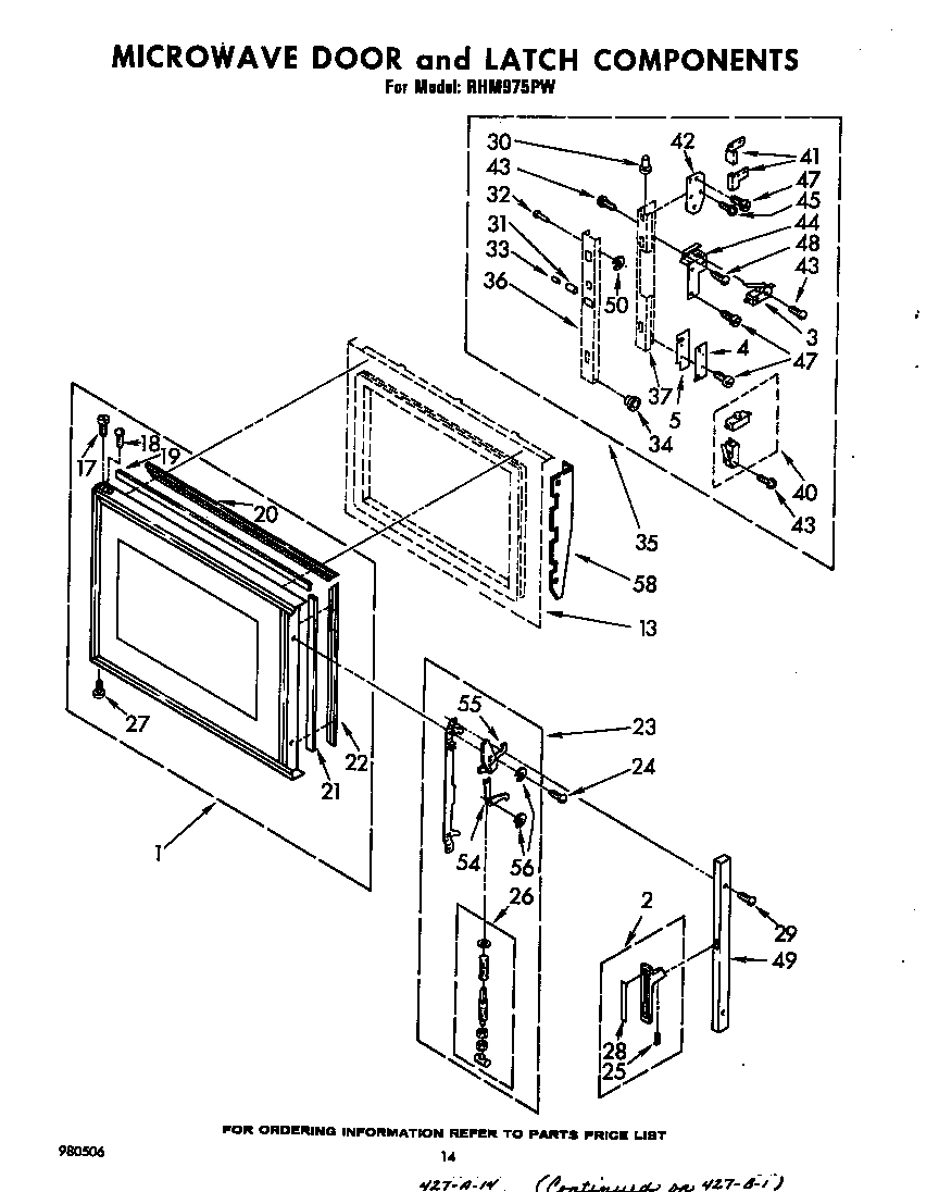 Microwave door and latch