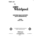 Whirlpool RHM1870P front cover diagram