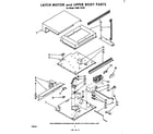 Whirlpool RHM1870P latch motor and upper body diagram