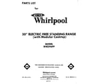 Whirlpool RHE396PP front cover diagram