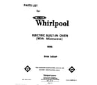 Whirlpool RHM2820P front cover diagram