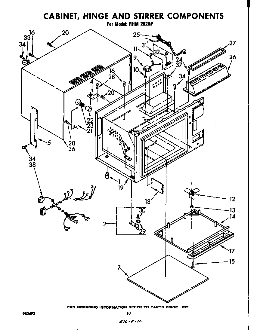 Cabinet, hinge and stirrer