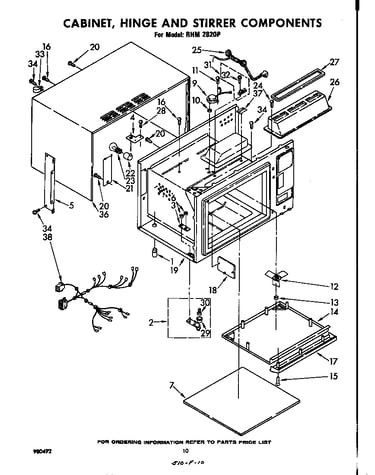 Cabinet, hinge and stirrer