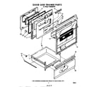 Whirlpool RHM988PW door and drawer diagram