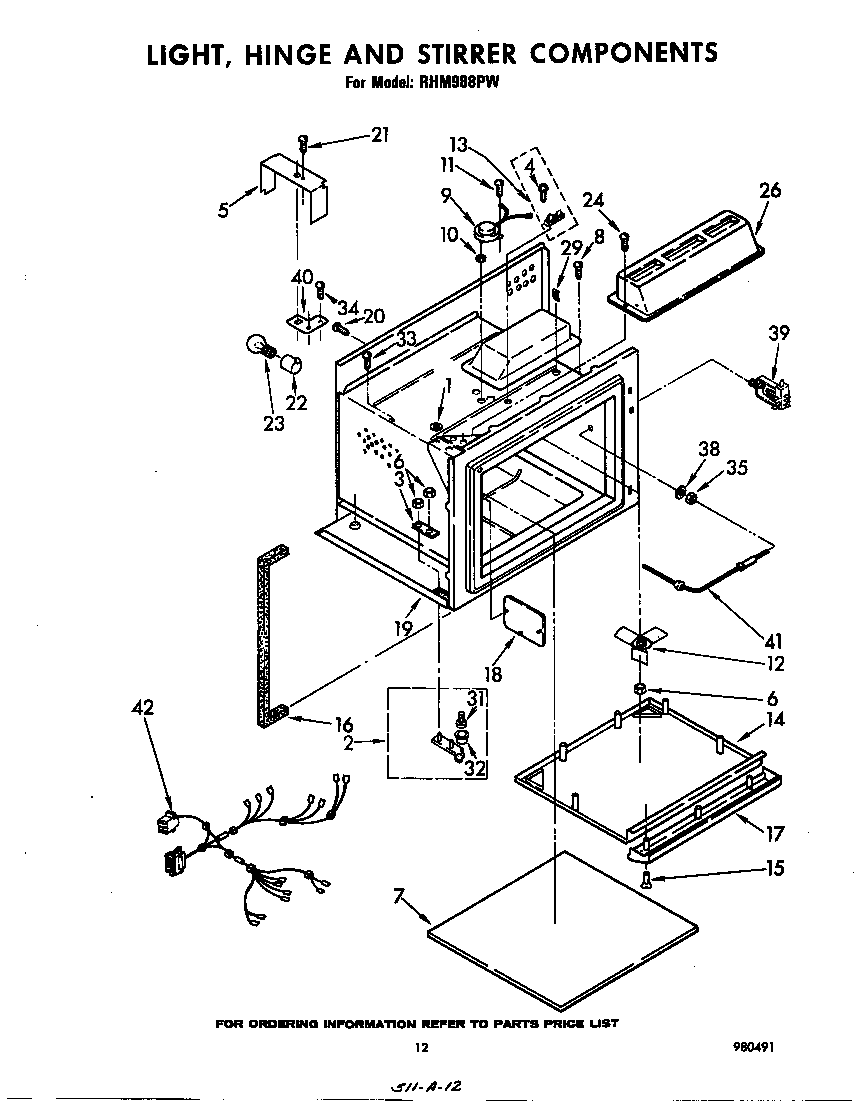 Light, hinge and stirrer