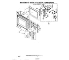 Whirlpool RHM988PW microwave door and latch diagram