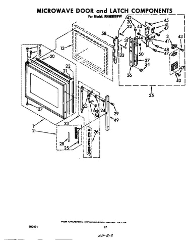 Microwave door and latch