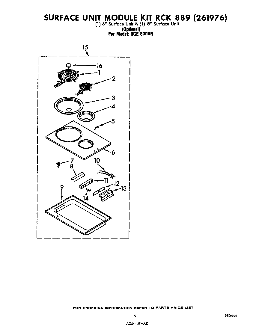 SURFACE UNIT KIT RCK889(261976)