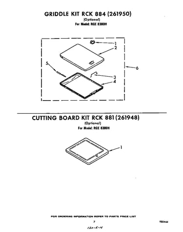 Griddle rck884(261950)