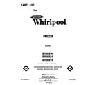 Whirlpool EEV201XW0 front cover diagram