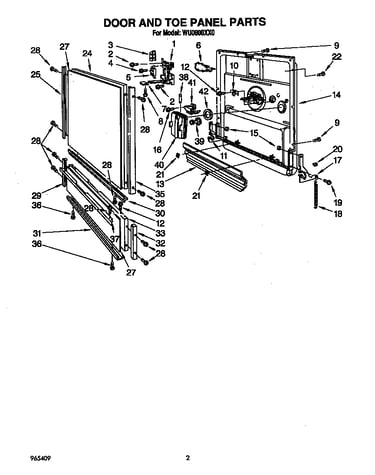 Door and toe panel