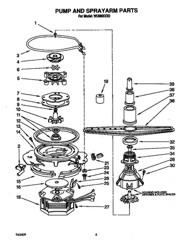 Pump and sprayarm