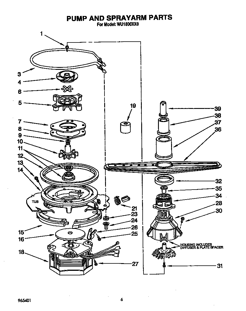 Pump and sprayarm