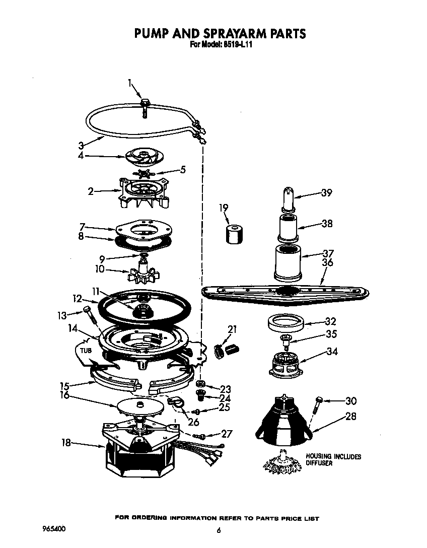 Pump and sprayarm
