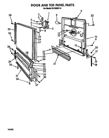 Door and toe panel
