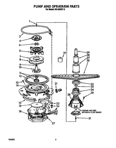 Pump and sprayarm