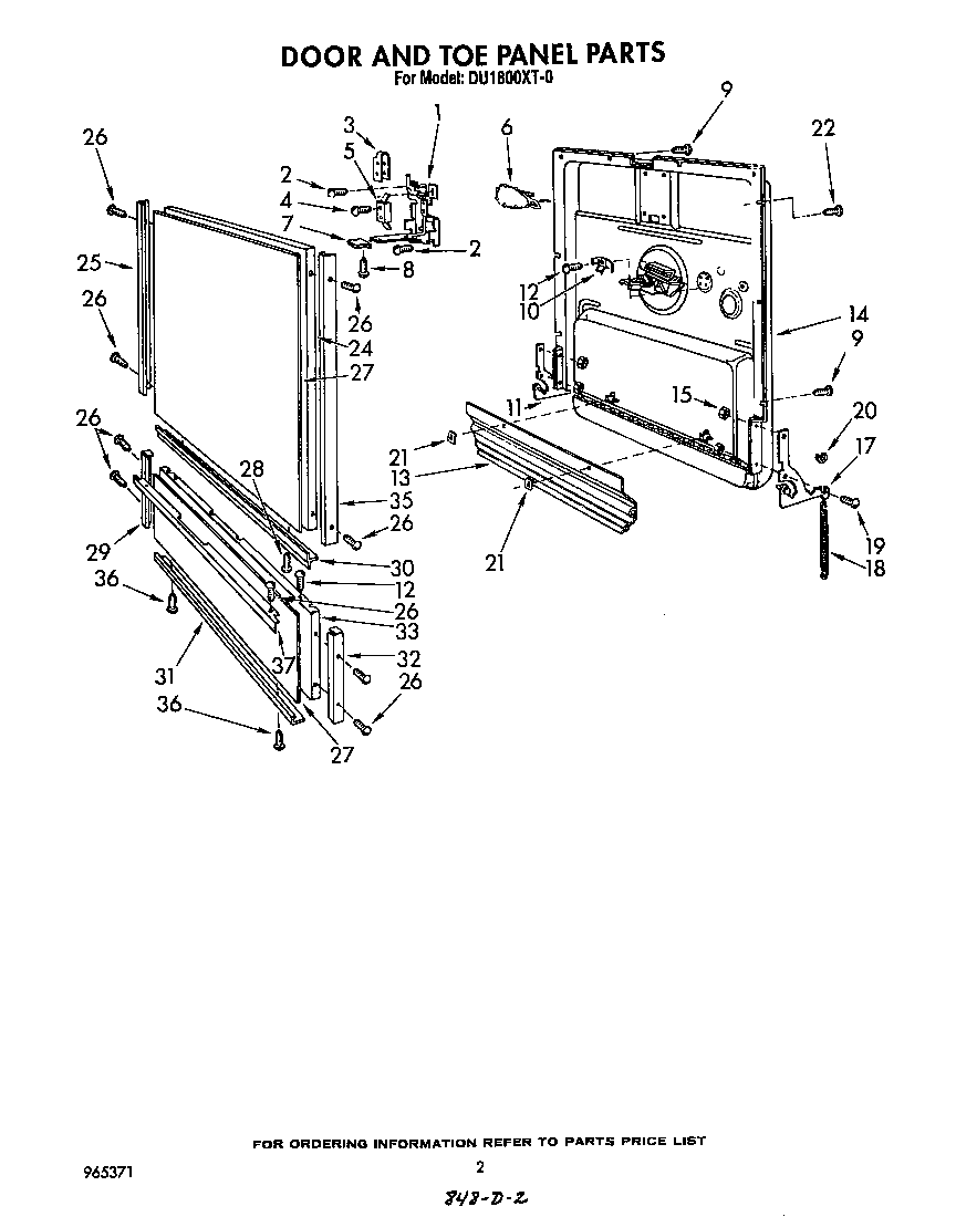 Door and toe panel