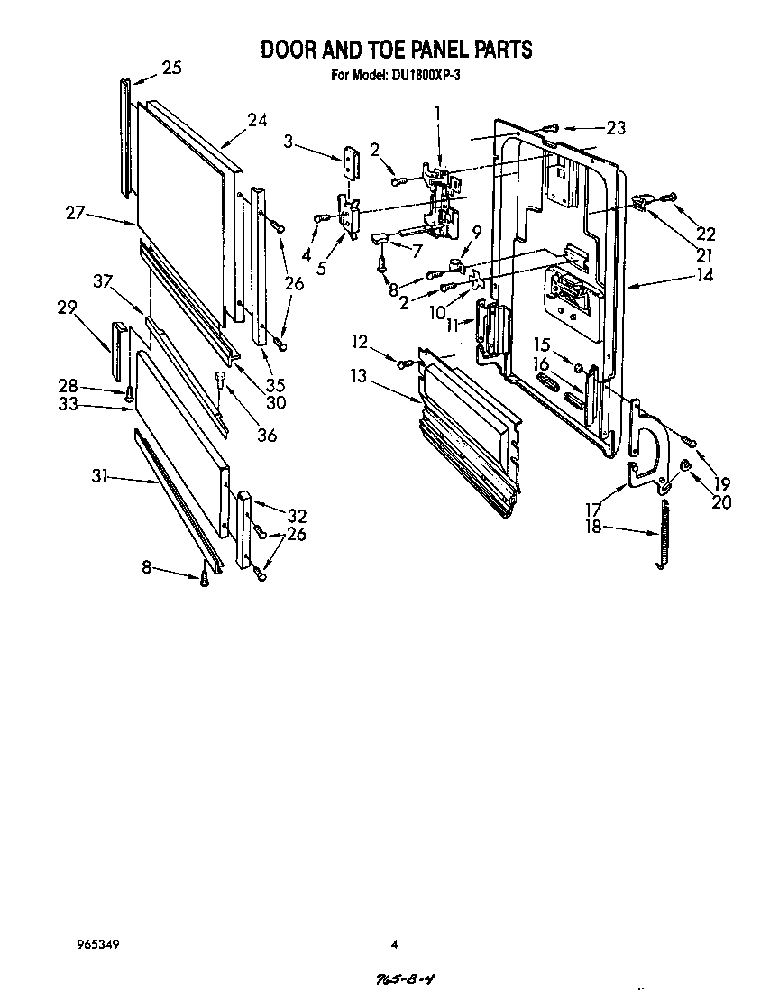 Door and toe panel
